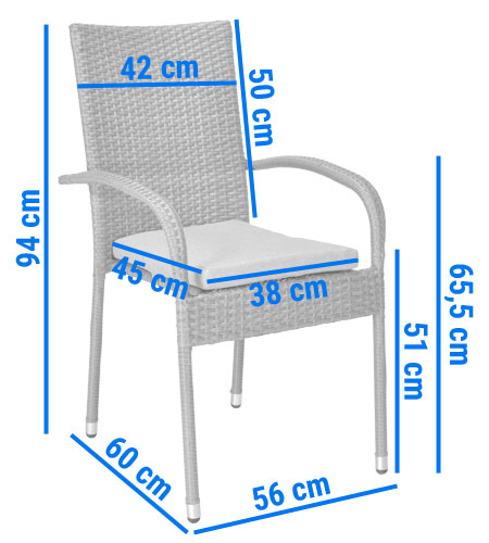 Zestaw mebli ogrodowych stół i krzesła technorattan MALWA - zdjęcie produktu