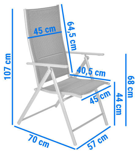 Krzesło MODERN ogrodowe aluminiowe składane - zdjęcie produktu