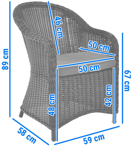 Fotel z technorattanu czarny - zdjęcie produktu