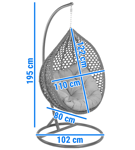 Fotel wiszący ogrodowy kokon BALEO LUX - zdjęcie produktu