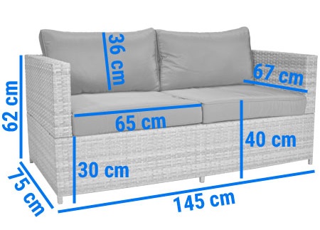Sofa ogrodowa z technorattanu 2-osobowa- MALWA - zdjęcie produktu