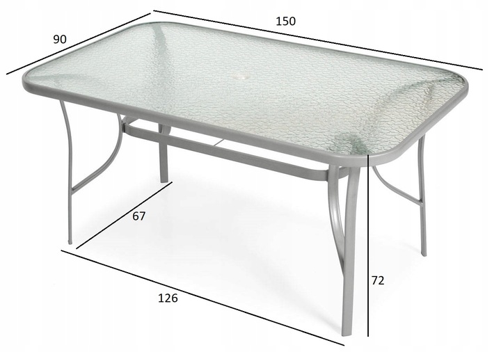 PUERTO zestaw ogrodowy stół + 6 krzeseł srebrny - zdjęcie produktu