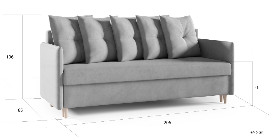 Elegancka sofa LIDKA do salonu z cienkimi boczkami - zdjęcie produktu