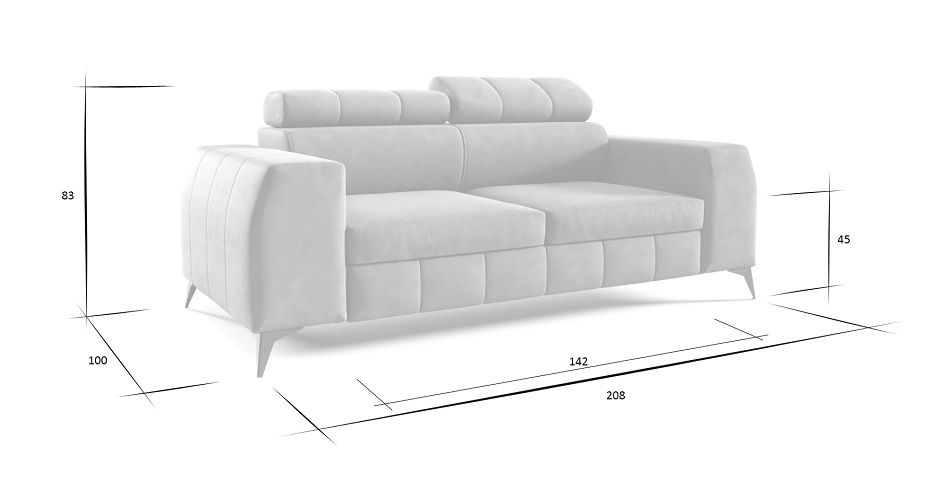DON II kanapa z regulowanymi zagłówkami - zdjęcie produktu
