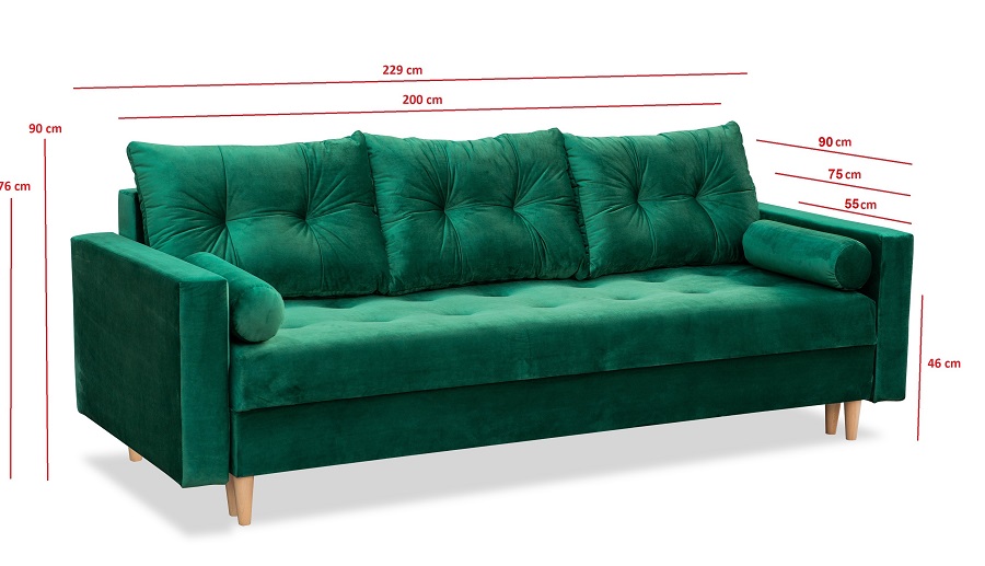 BANDI kanapa zielona do salonu - zdjęcie produktu