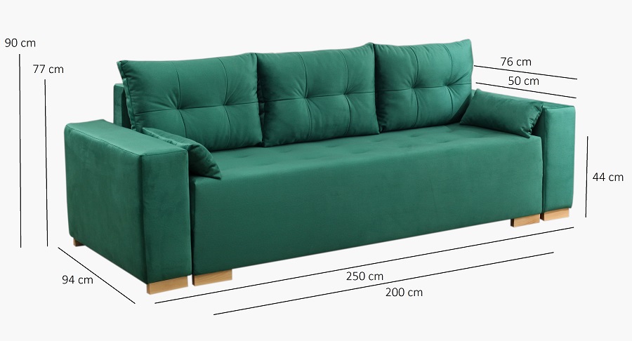 DARMA pikowana sofa rozkładana - zdjęcie produktu