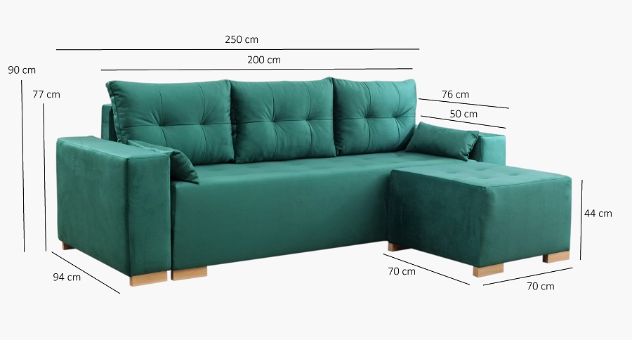 DARMA + puf pikowana sofa rozkładana - zdjęcie produktu