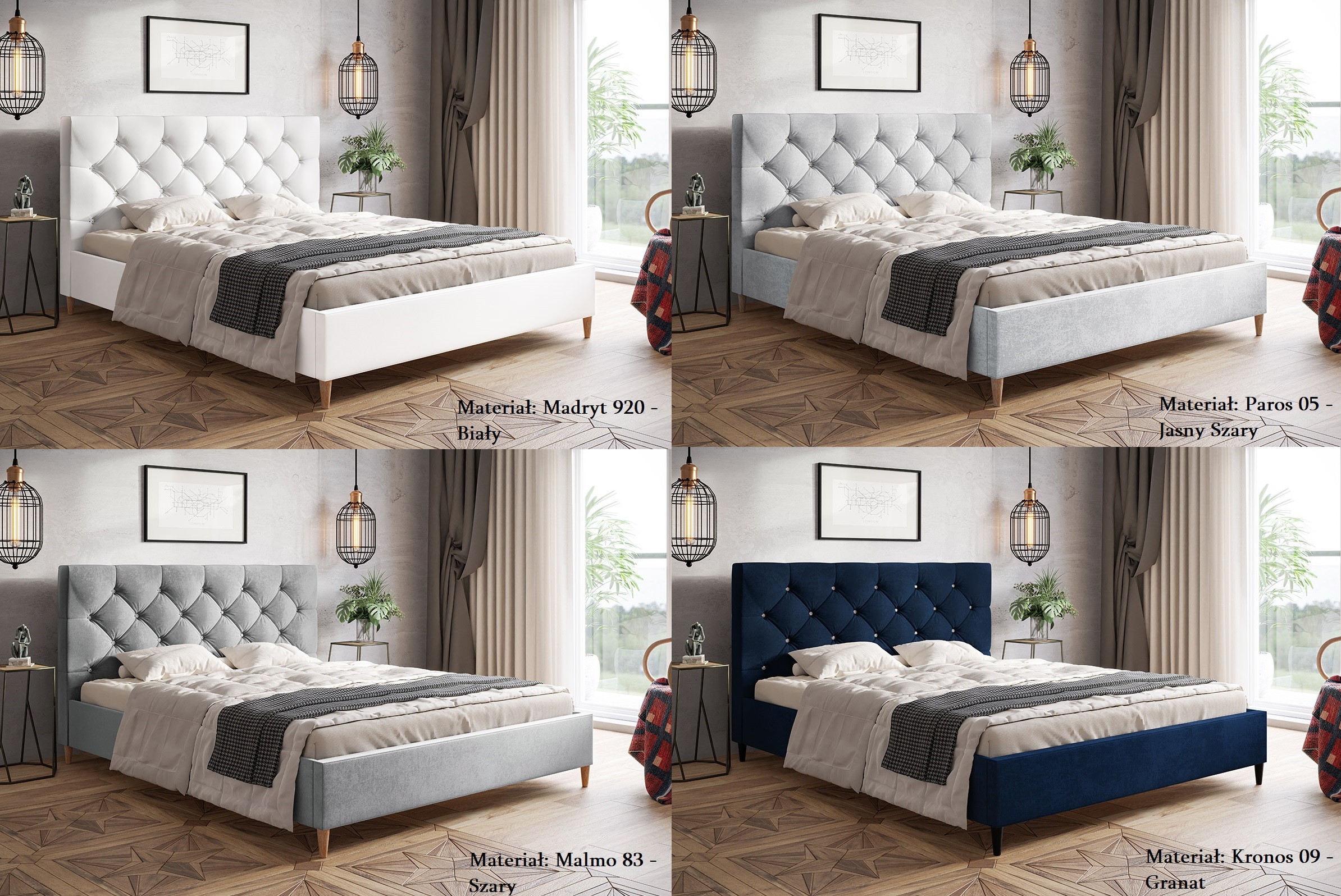 Łóżko tapicerowane 160x200 X6 na wysokich nóżkach do sypialni - zdjęcie produktu