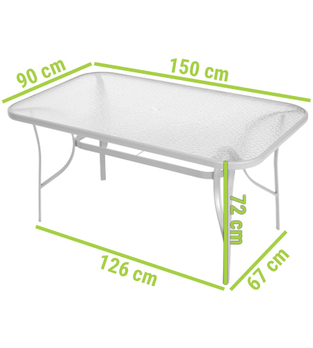 PUERTO zestaw ogrodowy stół + 6 krzeseł srebrno-czarny - zdjęcie produktu